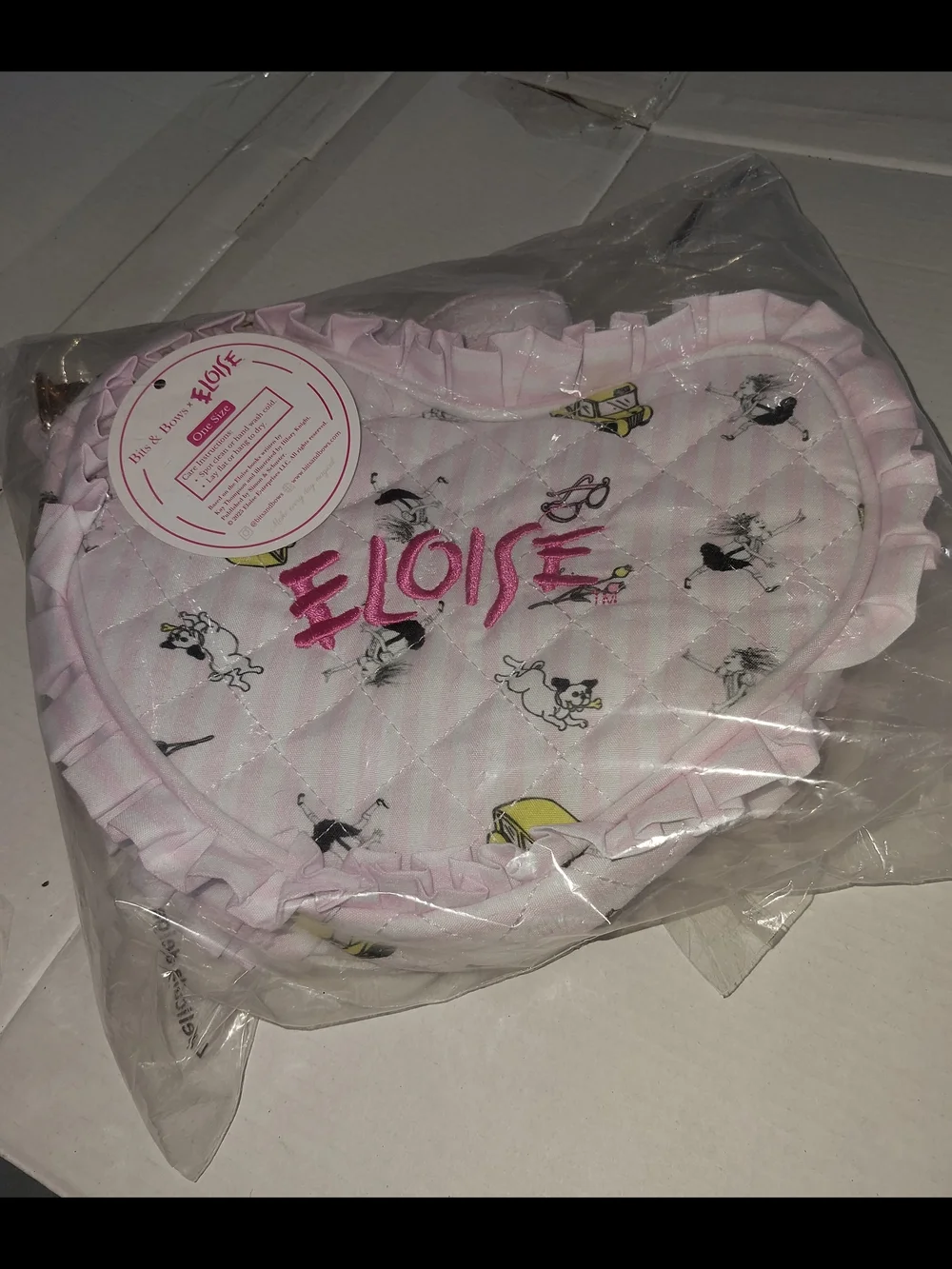 Pink Quilted Eloise Heart Kids Crossbody Bag